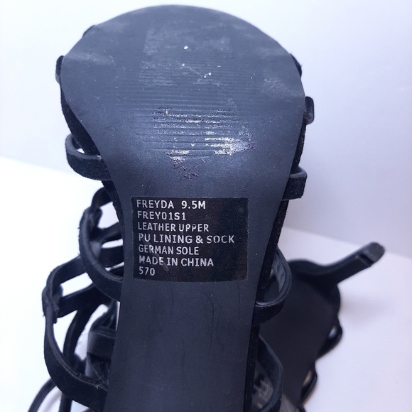 Steve Madden Freyda Suede Leather Strappy Caged Stiletto Heels Sandals Shoes - Picture 10 of 15